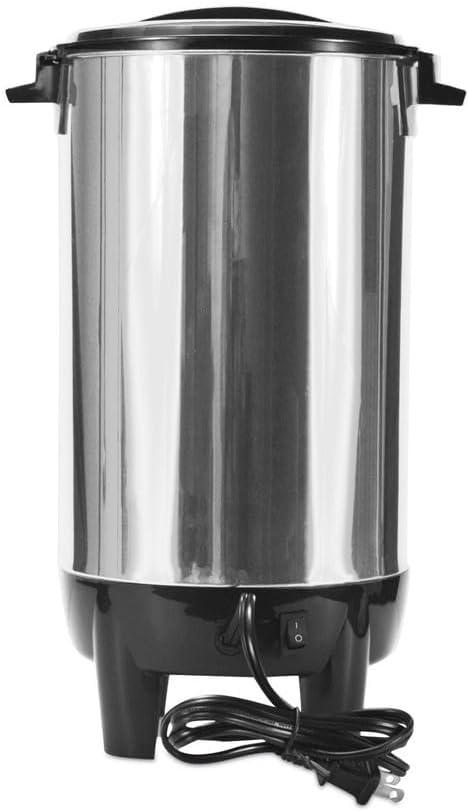 Wholesale CASE of 5 - CoffeePro 30-Cup Stainless Steel Urn/Coffeemaker-30 Cup Urn, w/ Filter Basket, 10"x10"x15", 3 Prong, STST