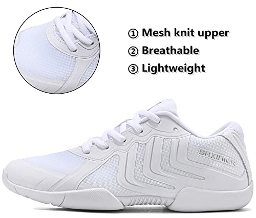 TUOTOM Girls White Cheer Shoes Youth Competition Cheerleading Dance Sneakers Breathable Athletic Training Tennis2
