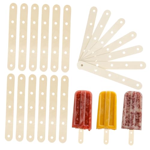 Parliky 100 Piezas Unidades de Palitos de Madera con Orificios para Manualidades Palitos para Polos y Helados para Proyectos DIY y Repostería