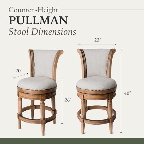 Maven-Lane-Pullman-26-Inch-Tall-Counter-Height-Upholstered-Barstool-with-Back-in-Weathered-Oak-Finish-with-Sand-Color-Fabric-Cushion-Seat-Set-of-3 Maven Lane Pullman 26 Inch Tall Counter Height Upholstered Barstool with Back in Weathered Oak Finish with Sand Color Fabric Cushion Seat Set of 3