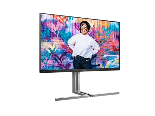 Miniatura 2 de AOC U32U3CV Monitor 32 Pulgadas 60Hz Panel Nano IPS, 4ms GtG, VESA HDR400 (Certified), Altavoces, Altura Ajustable, (3840x2160 HDMI 2X 2.0 DP 1x 1.4 USB Hub) Negro/Plateado