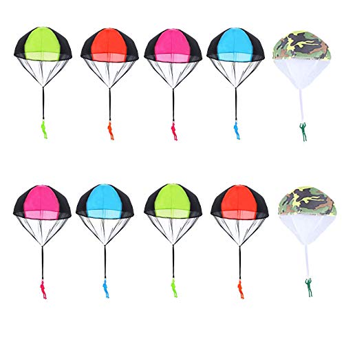 Children Throw Parachute Toy 10 Pcs Triangle Free Throwing Toy Hand Throw Parachute Army Man Childrenâ€™s Flying Toys Parachute Play Inflatable Toys
