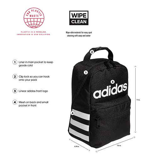 Adidas Santiago 2 Insulated Lunch Bag, Black/White, One Size #TOP1