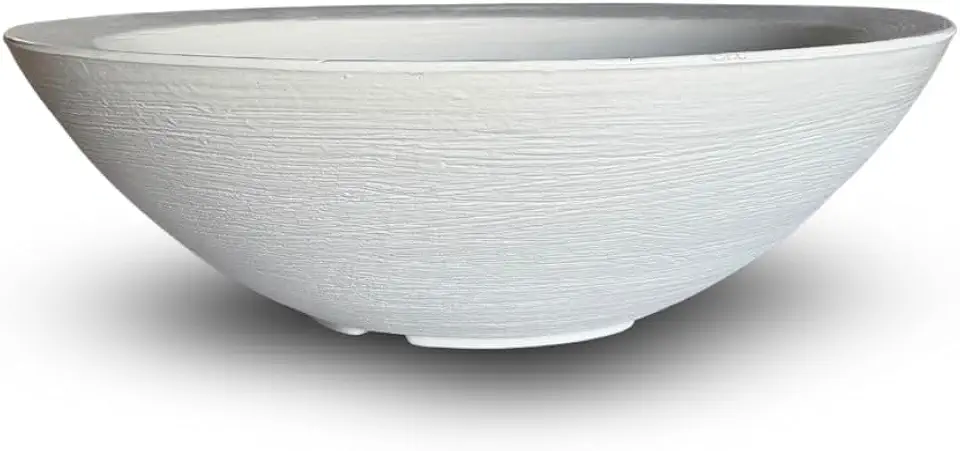 Vaso Bacia Grande Polieitleno Decorativo Planta Rosa do Deserto Cactos Suculentas N4 (Branco)