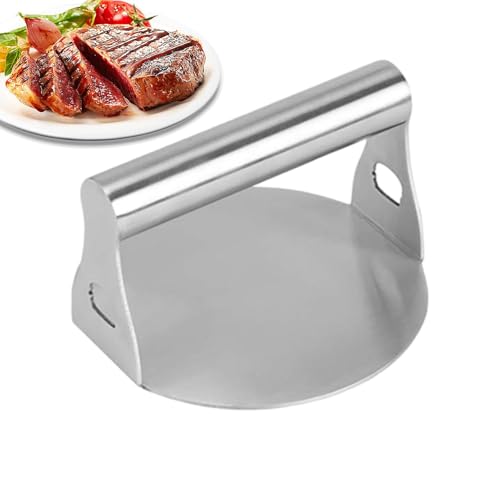 Parrilla De Acero Inoxidable: Placa Plana Pesada, Mango Resistente Al Calor, Herramienta De Control De Grasa, Superficie Antiadherente | Ideal Para Cocinar Tocino, Dar Forma A Hamburguesas, Usar Planc
