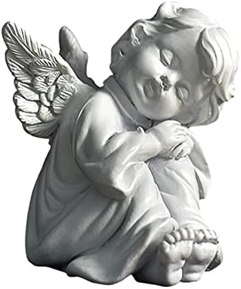 Praying Angel Statue, Adorable Cherubs Resin Decorative - Sleeping Angel With Winged Garden Ornaments - Napping Angle Sculpture - Wings Angel Memorial Statue For Wedding Gift