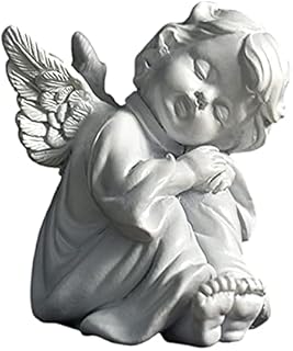 Praying Angel Statue, Adorable Cherubs Resin Decorative - Sleeping Angel With Winged Garden Ornaments - Napping Angle Sculpture - Wings Angel Memorial Statue For Wedding Gift