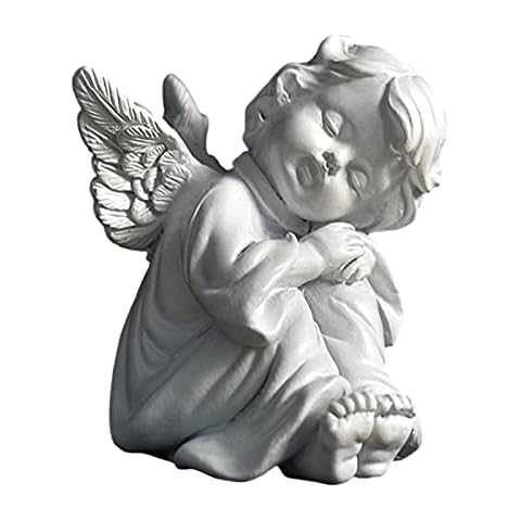 Praying Angel Statue, Adorable Cherubs Resin Decorative - Sleeping Angel With Winged Garden Ornaments - Napping Angle Sculpture - Wings Angel Memorial Statue For Wedding Gift Cover