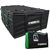 Rhino USA Rooftop Cargo Carrier for Car Storage (17.7 Cubic Feet) Heavy Duty Waterproof Roof Top Bag with Industrial Grade Zippers - Used for All Vehicle with/Without Rack Carriers - Lock Included
