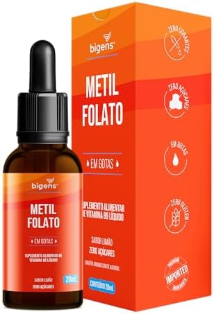 Vitamina B9 vegan vitamin gotas, Metilfolato, sabor limão, 20mL, ...