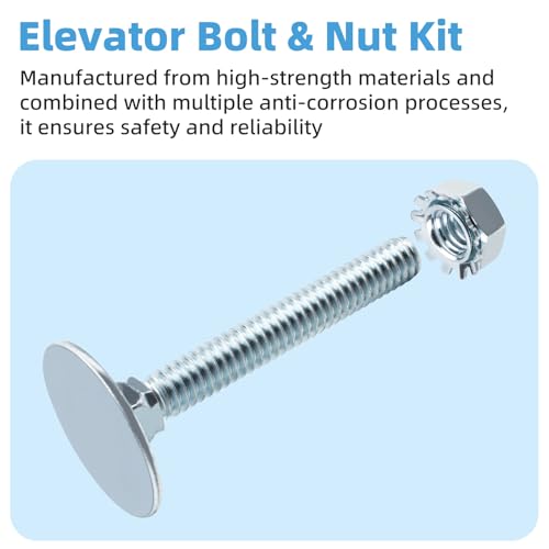 Image of 2 inch Elevator Bolt & Nut Kit (10 Pcs) Compatible with Todco and Whiting Door, for Truck Rolling Doors, High-Speed Rolling Doors, Elevating Door Components