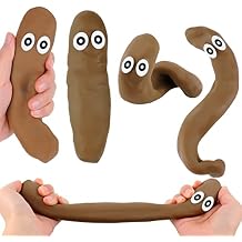 Zomiboo 4 Pack Fake Poop Realistic Dog Poop Toy with DIY Eyes Stretchy Sensory Fake Poops Stress Relief Toys Ball Anxiety for April Fools Day Prank Party Supplies Adults Teens