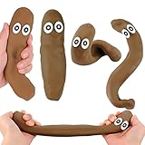 4 Pack Stretchy Poo Sensory Toys with DIY Eyes Fake Poo Stress Relief Toys Poo Stress Ball Fidget...