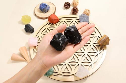 JOVIVI Obsidian,2pc 1.57"-2.17" Large Raw Black Obsidian Crystals Stones,Natural Healing Crystals Gemstones Rock Rough Stone for Crystal Lovers Reiki Spiritual Gifts - Image 5