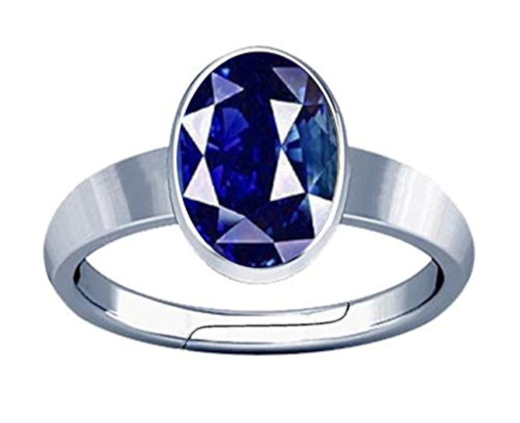 4.25-4.50 Ratti Blue Sapphire Neelam Gemstone Silver Ring