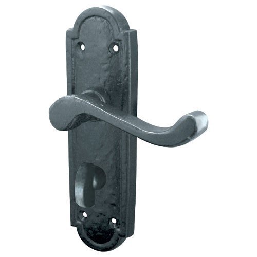 Turnberry Cast Iron Bathroom Door Handle 180mm X 45mm Black Antique