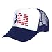 American Flag Patriotic USA Classic 5 Panel Mesh Snap Back Trucker Hat (USA Navy)