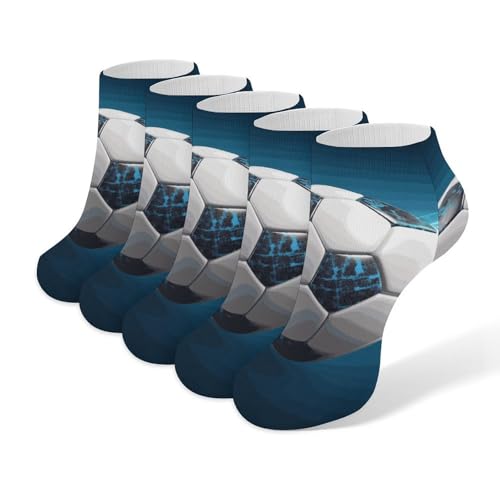 5 Pairs of Cotton Ankle Socks for Women Men Soccer Sports Ball Low Cut Socks for Running Hiking No Show Athletic Sock