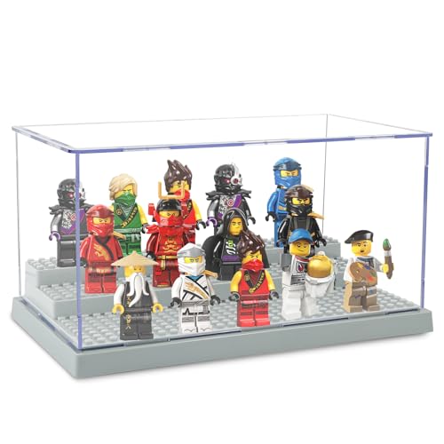 Mini Vitrina de Figuras, XiYee Acrílico Apilable Modelo Vitrina Minifiguras Bloque de Construcción Vitrina, Prueba de Polvo Vitrina para Figuras Minifigures