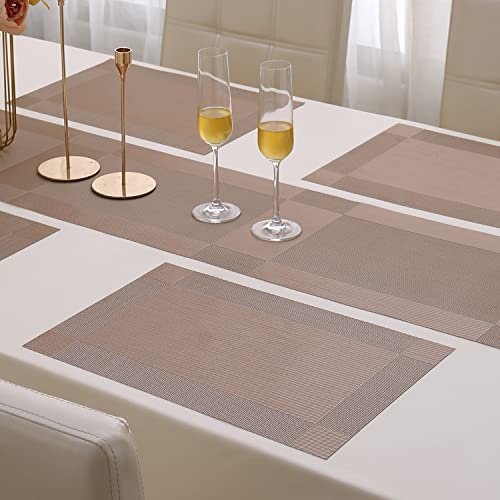 Image of HOKIPO PVC Placemats with Runner for Dining Table 4 Seater (AR3289)