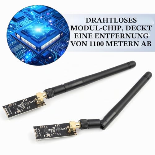 2 Stück NRF24L01 + PA + LNA Funkmodul mit SMA Antenne - Hochleistungs-2,4 GHz Wireless Transceiver für IoT-Projekte, Sternnetzwerk-Anwendungen, RF-Datenübertragung mit Erweiterter Reichweite