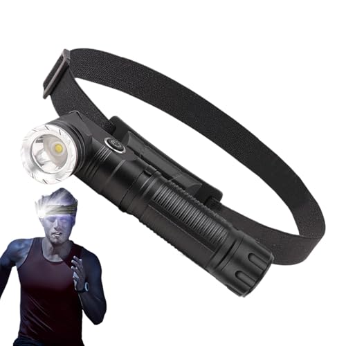 Vllold Linterna de ángulo recto, linternas de mano recargables con rotación de 90 grados, luz de trabajo de bolsillo con pantalla de batería para mochileros, pasear al perro