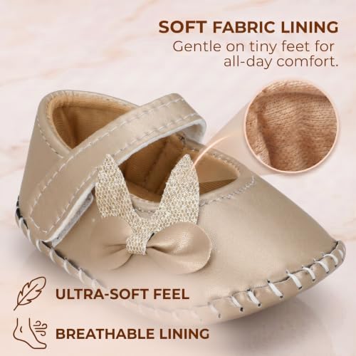 Image of PureSole Baby Girl Ballerina Shoes 6-12 Months | Elegant Party Booties