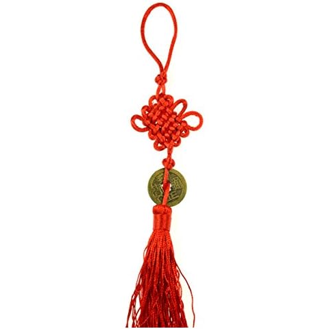 10" LUOS Feng Shui Coin Red Chinese Knot for weath and prosperity -TL012 Cover