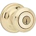 Kwikset Cameron Entry Knob featuring SmartKey in Polished Brass