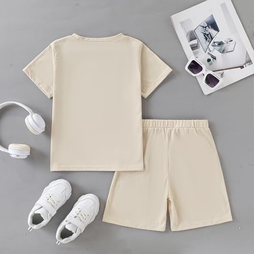 Image of Boys Clothes Size 6-12 Years Short Sleeve T-Shirt & Shorts Set Casual Spring Summer Outfits
