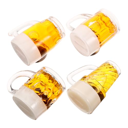 PRETYZOOM 4piezas Decoración De Jarras De Cerveza Accesorios DIY Mini Jarras De Escritorio Adornos De Escena