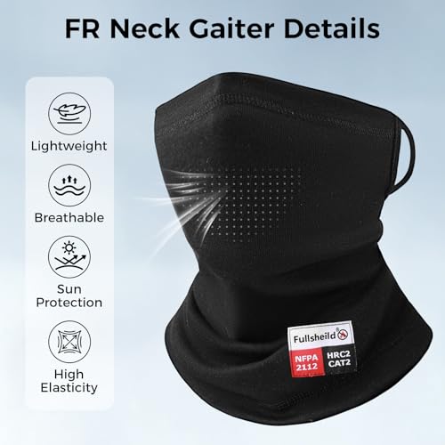 Image of Fullsheild FR Face Mask Summer FR Neck Gaiter Lightweight FR Neck Protector | FR Face Mask for Men Summer FR Neck Gaiter Lightweight Welding Hood Face Cover Flame Resistant Welding Neck Protector