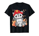 Racoon Drinks Coffee With Caffeine For Firefighter T-Shirt