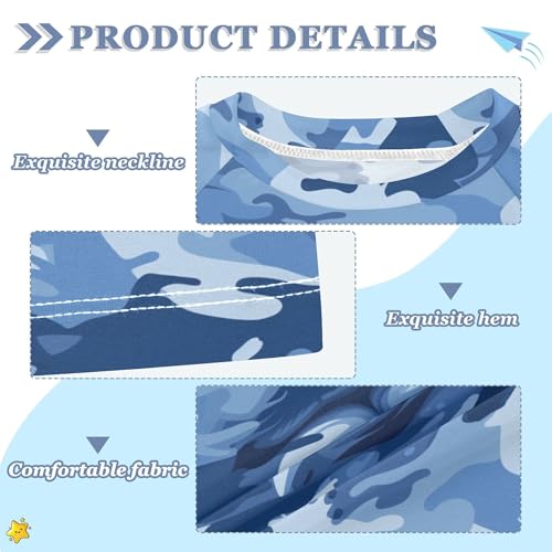 Camouflage Blue Bathing Suit Girls UV Protection Volleyball Shirts Swimwear Beach Tops 3T3