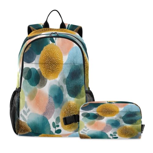 Sac d'école léger durable avec sac à déjeuner assorti ensemble sac à dos étudiants multicolore