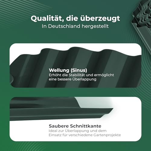 Novatool Beetumrandung 20 cm hoch I 9 Meter I Grün I Beeteinfassung Gießrand Begrenzung Garten Rasenkante Kunststoff Beeteingrenzung Rasenbegrenzung Rasenumrandungen Beetumrandungen