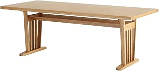 貞苅椅子製作所 ダイニングテーブル 幅195cm 奥行90cm 6人掛け 長方形 天然木 タモ材 ウレタン塗装 朱雀 (ナチュラル)