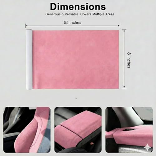 Image of Suede Fabric Wrap - Self Adhesive Film Sticker 8 x 55 Inches Silky Decal Sheet for Car Interior Furniture Upholstery DIY Elastic Stretch Peel and Stick Baby Pink