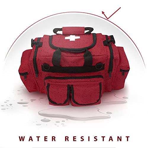 Image of ASA TECHMED First Aid Responder EMS Emergency Medical Trauma Bag Deluxe, Red