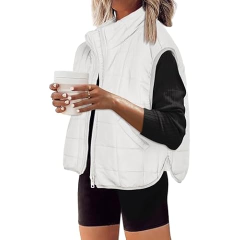 Zeagoo Women's White Puffer Vest Cover