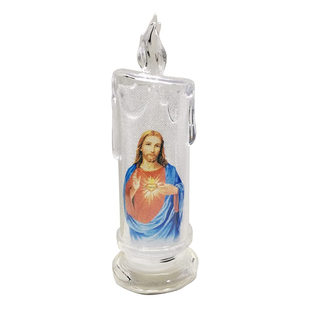 Buxuaaaa Lamp Led Christ Tealight Pillar Light Flameless Candles Lamps for Home Christ Party Decoration Lamp