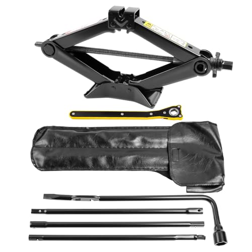 Spare Tire Jack Kit Compatible with 1999-2019 Silverado Tahoe Avalanche 2002-2018 Escalade, Scissor Jack 2.5 Ton Heavy Duty Lifting Jack & Spare Tire Lug Wrench Tool Kit Replacement Tire Repair Tool