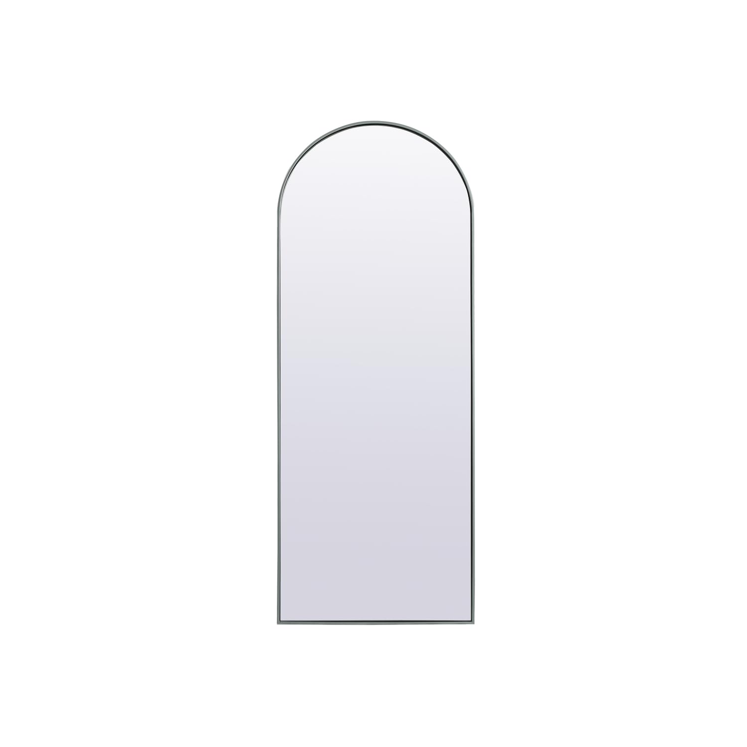 Elegant Lighting Metal Frame Arch Full Length Mirror 28x74 Inch in Silver