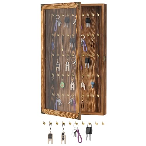 bimiti Wall-Mounted Keychain Display Case - 5-Tier Organizer Shelf for Large Capacity Storage, Perfect for Pocket Watches, Fishing Lures, Collectibles & Home/Office Decor