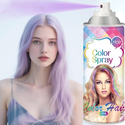 Temporary Hair Color Wax Temporary Hair Color Spray Natural Washable Hair Coloring Spray for Halloween DIY Cosplay Party ONE-TIME USE Washable (Light Purple)