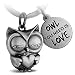 FABACH Eule Schlüsselanhänger Owly mit Herz und Gravur - Süßer Schlüsselanhänger Eule - Freundschaft und Liebe Glücksbringer aus Metall für Frauen - Owl You Need is Love
