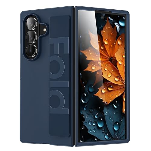Coque Samsung Galaxy Z Fold 7 Étui Rigide Ultra-Fin avec Dragonne Bleu