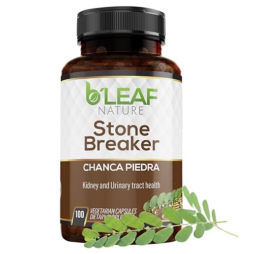 B’Leaf Nature Chanca Piedra Stone Breaker, 100 Capsules, 1000mg – Traditional Herbal Kidney Support – Non-GMO, Vegan, Gluten-Free Urinary Tract & Liver Wellness