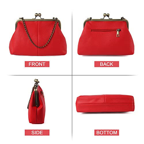 Lanpet Women Classical Kiss Lock Clutch with Chain Strap Shoulder Bag Purse Wallet2