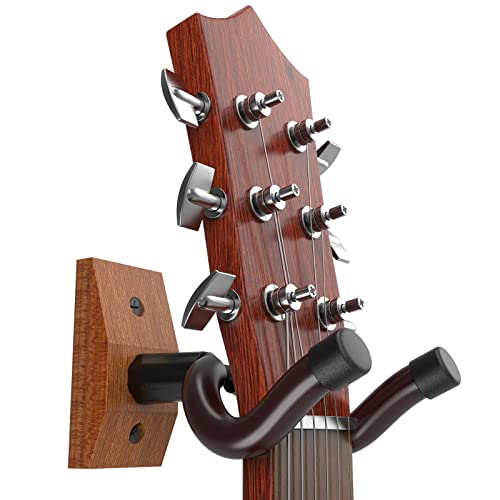Dulphee Guitar Wall Mount, Solid Wood Guitar Wall Hangers, Ukulele Holder V-Shaped Hook Mandolin Banjo Bass Stand For Home & Studio (2Pack) #TOP1